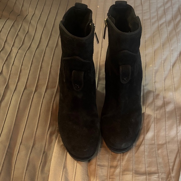 Karl Lagerfeld Black Suede Ankle Boots size 8 - Picture 2 of 16